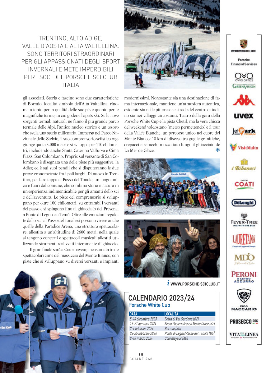 La seconda pagina dell'articolo Le perle bianche, panoramica delle località della Porsche White Cup su Sciare Magazine
